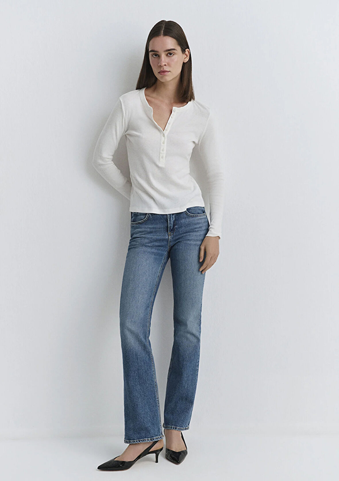 Alina Iconic Puslu Indigo Mavisi Jean Pantolon 1012577-90538