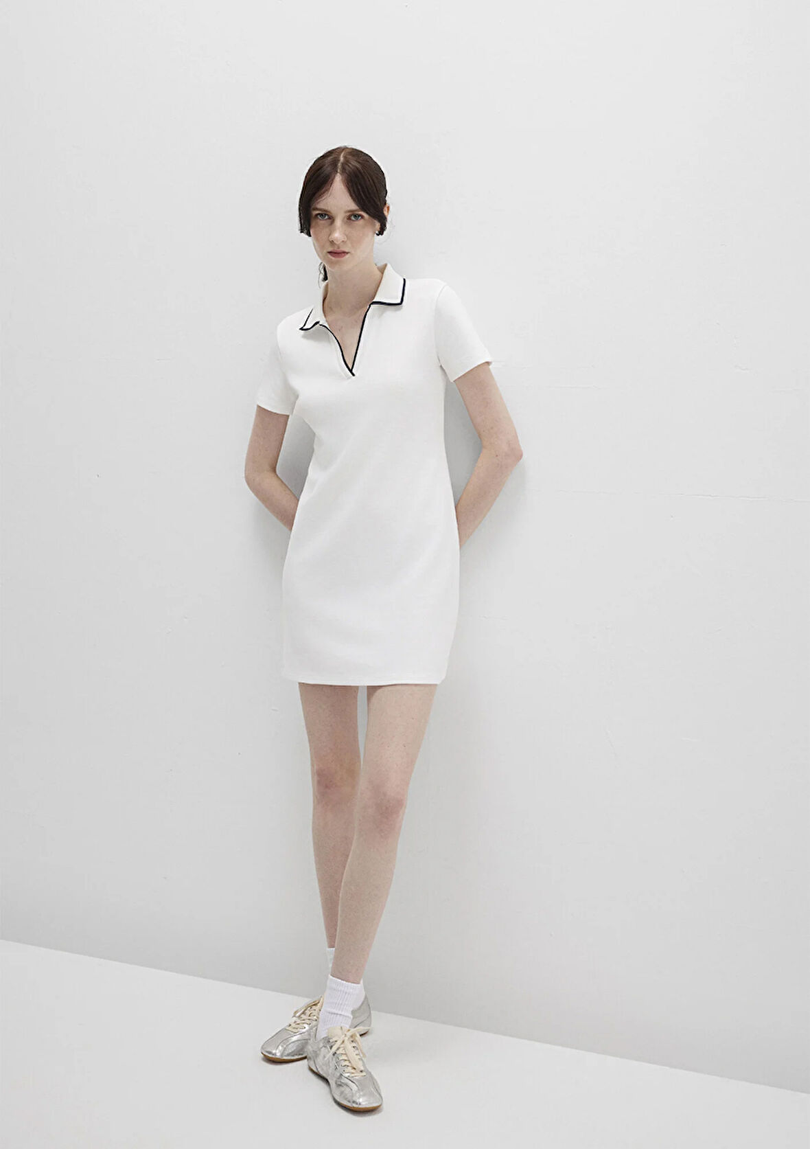 Ekru Mini Elbise 1310775-70057