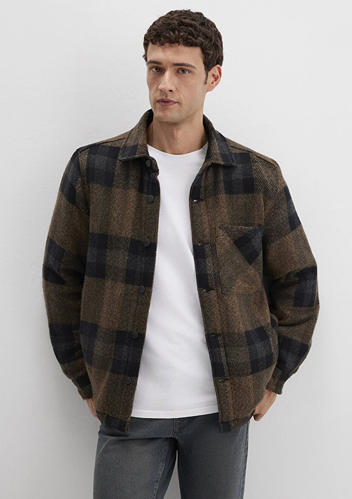 Yün Karışımlı Kareli Ceket 0110749-91230