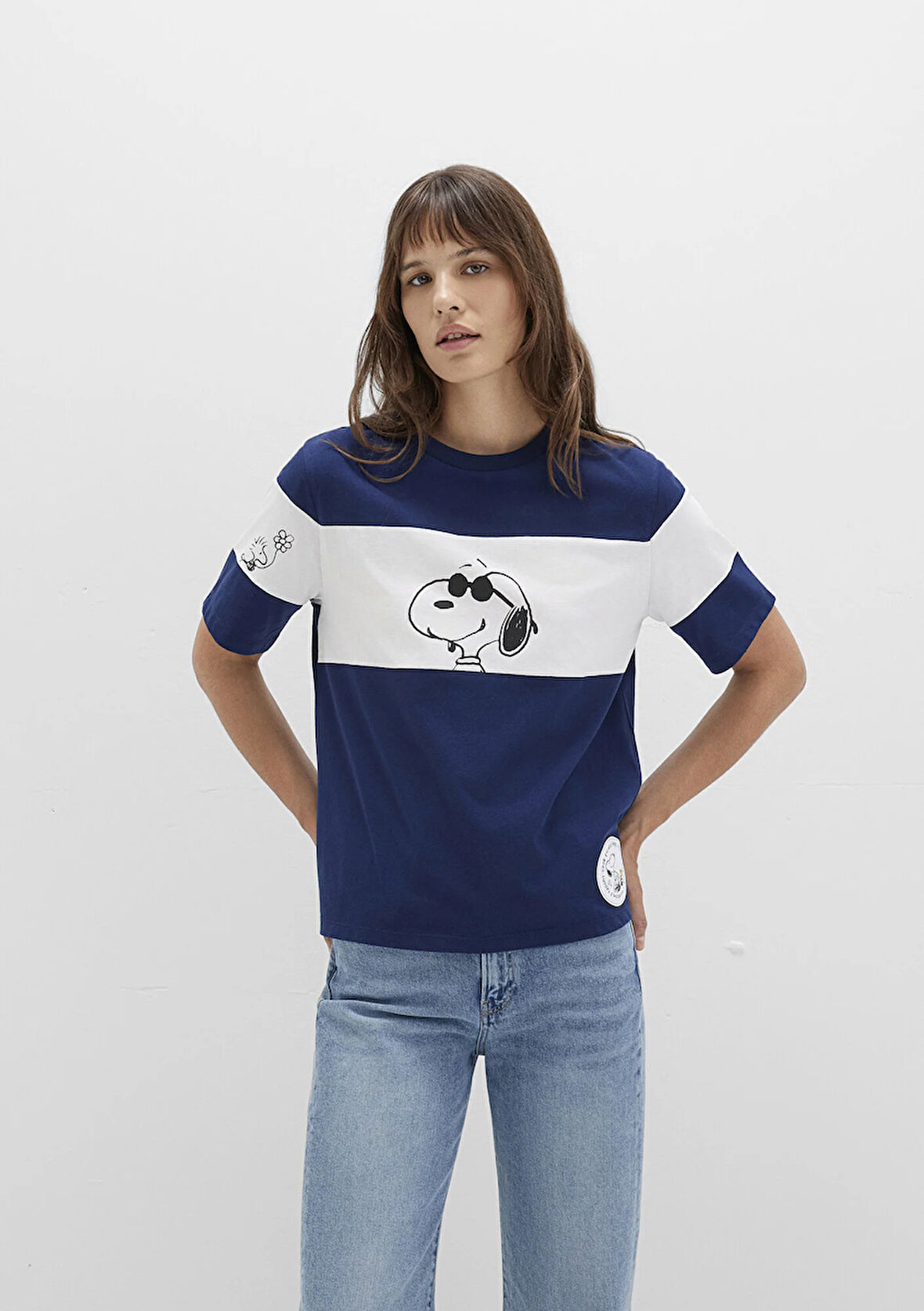 Snoopy Baskılı Lacivert Tişört 1613671-70491