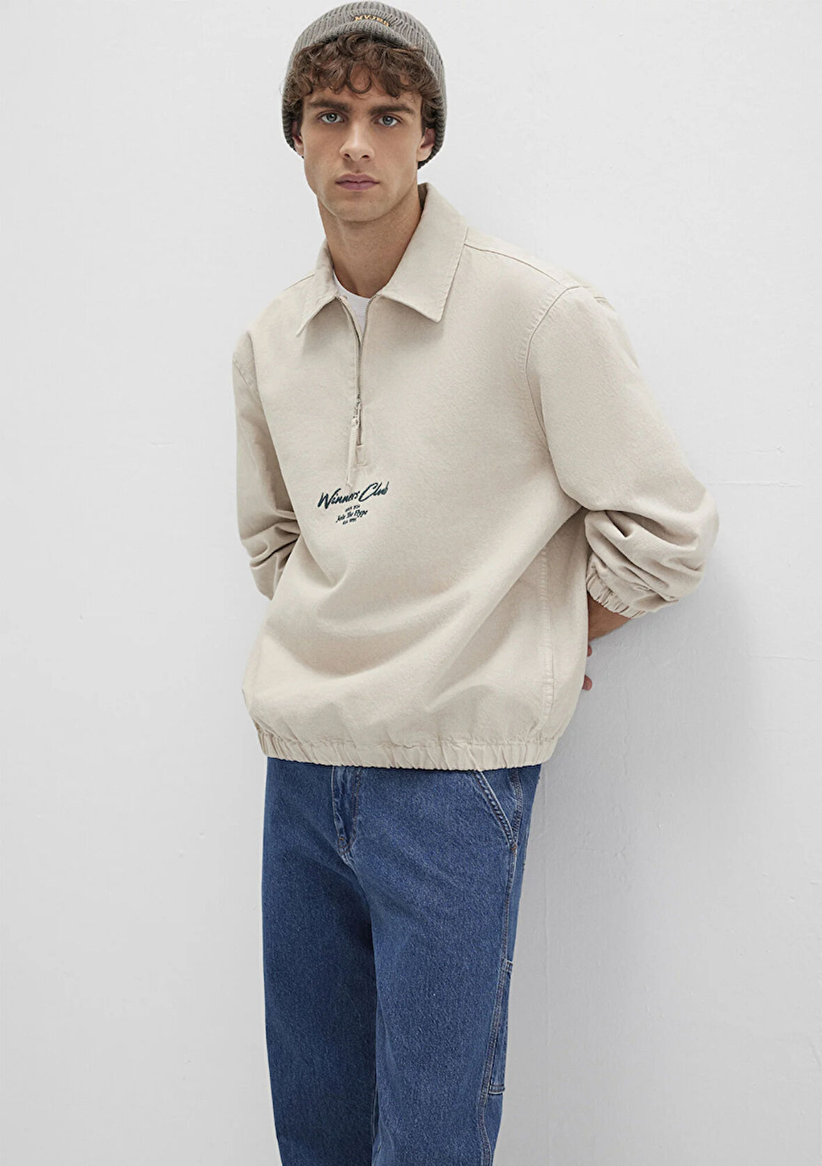 Yarı Fermuarlı Ekru Gömlek 0211784-81202