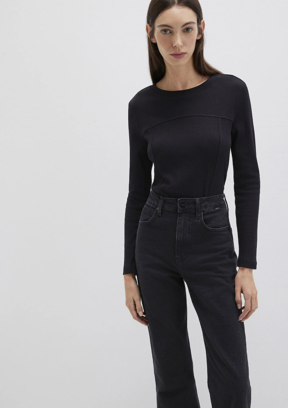 Siyah Uzun Kollu Tişört 1613625-900