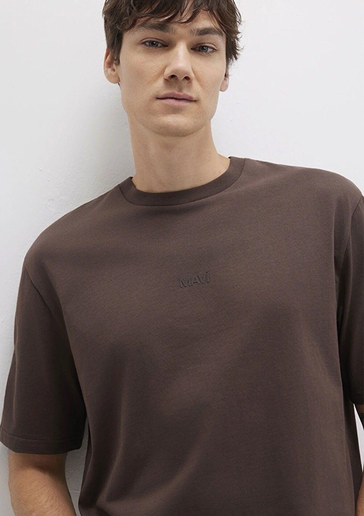 Mavi Baskılı Kahverengi Tişört 0613093-70251