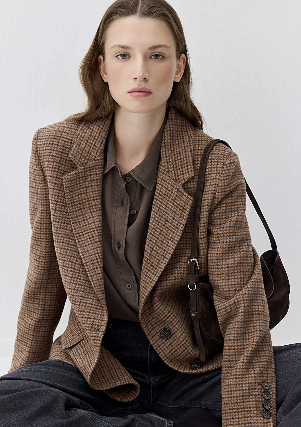 Yün Karışımlı Kahverengi Blazer 1110802-88238