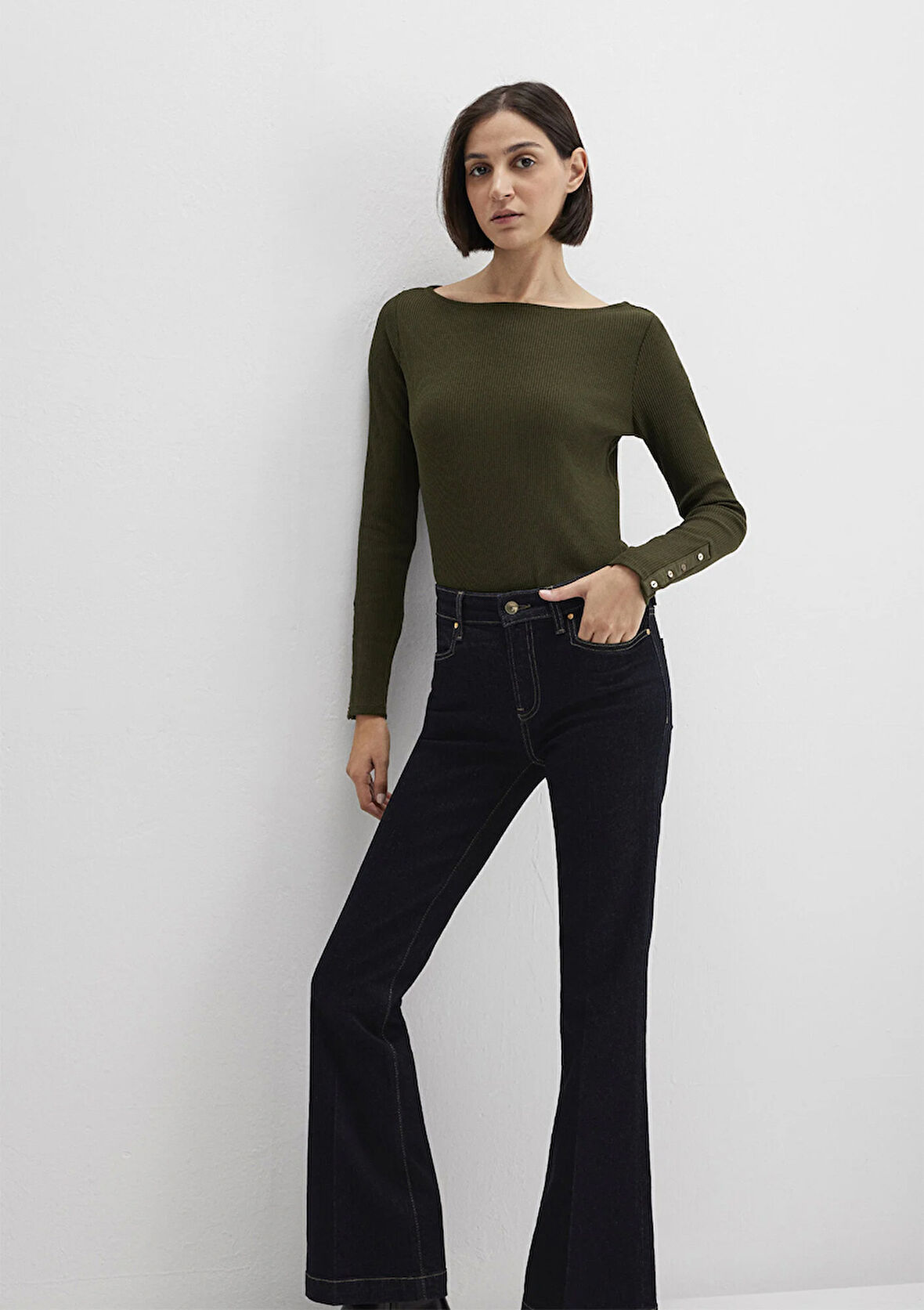 Yeşil Uzun Kollu Tişört 1613595-71545