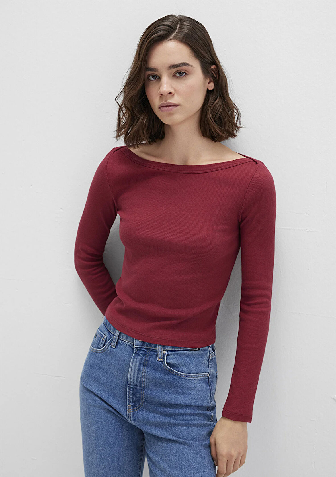 Uzun Kollu Kırmızı Basic Tişört 1613622-70430