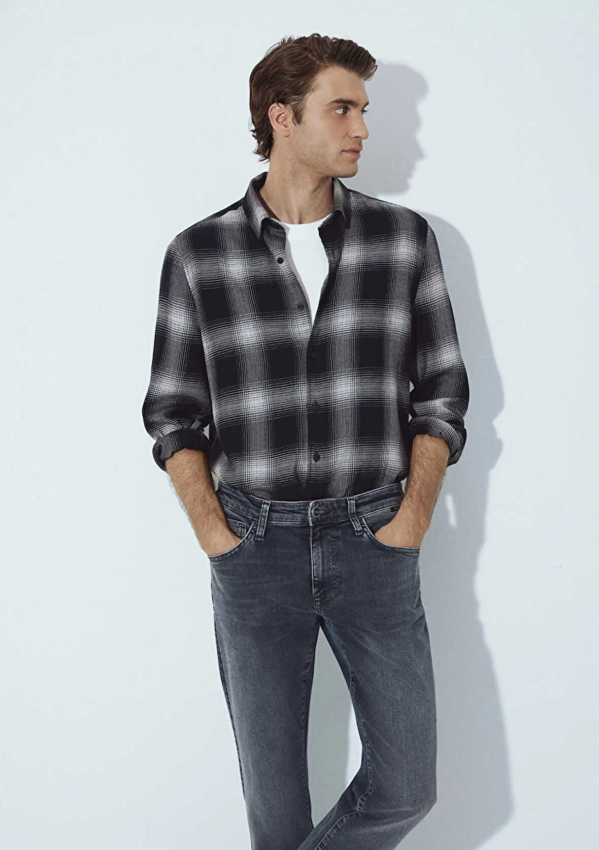 Kareli Siyah Gömlek 0211770-91367