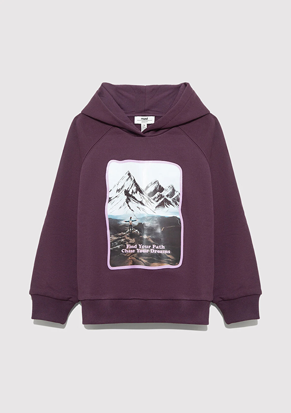 Baskılı Mor Sweatshirt 7S10154-70635