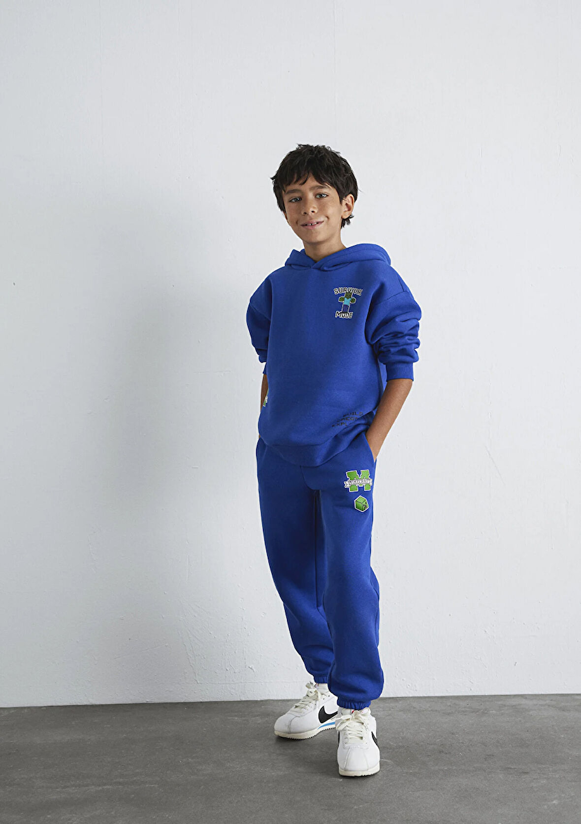 Minecraft Baskılı Mavi Eşofman Altı 6010027-70896