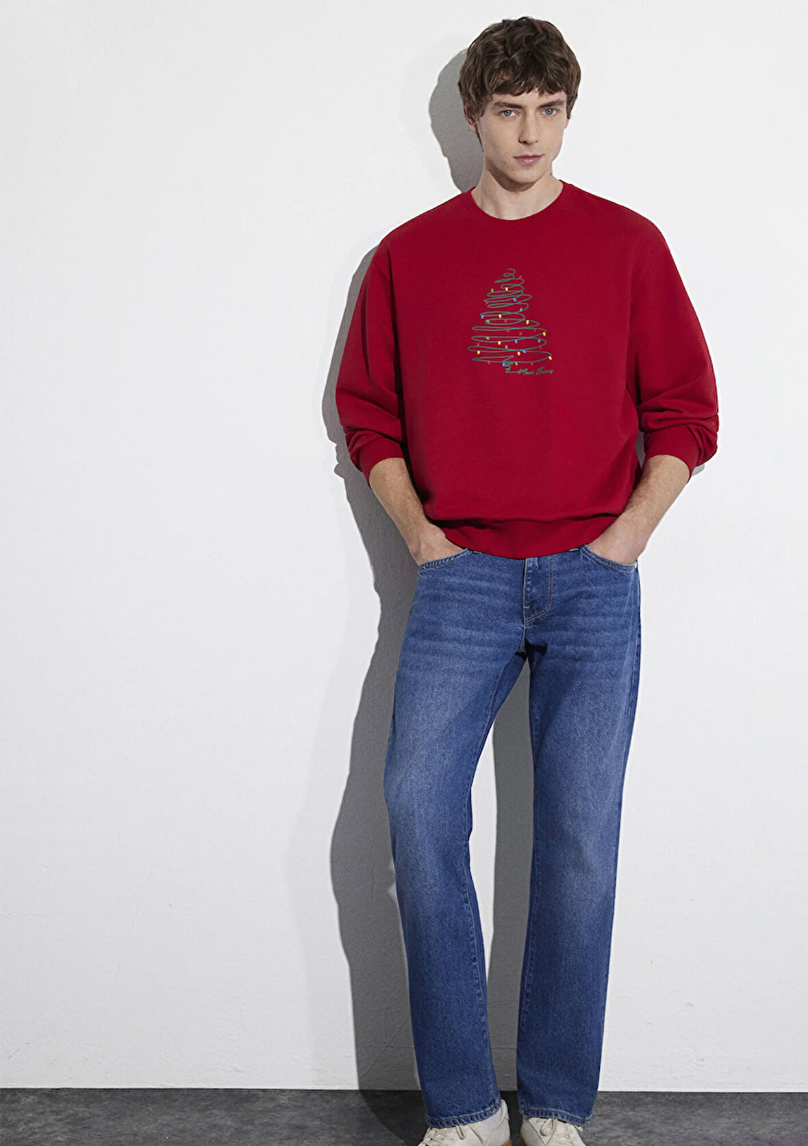 Yılbaşı Temalı Kırmızı Sweatshirt 0S10552-70390