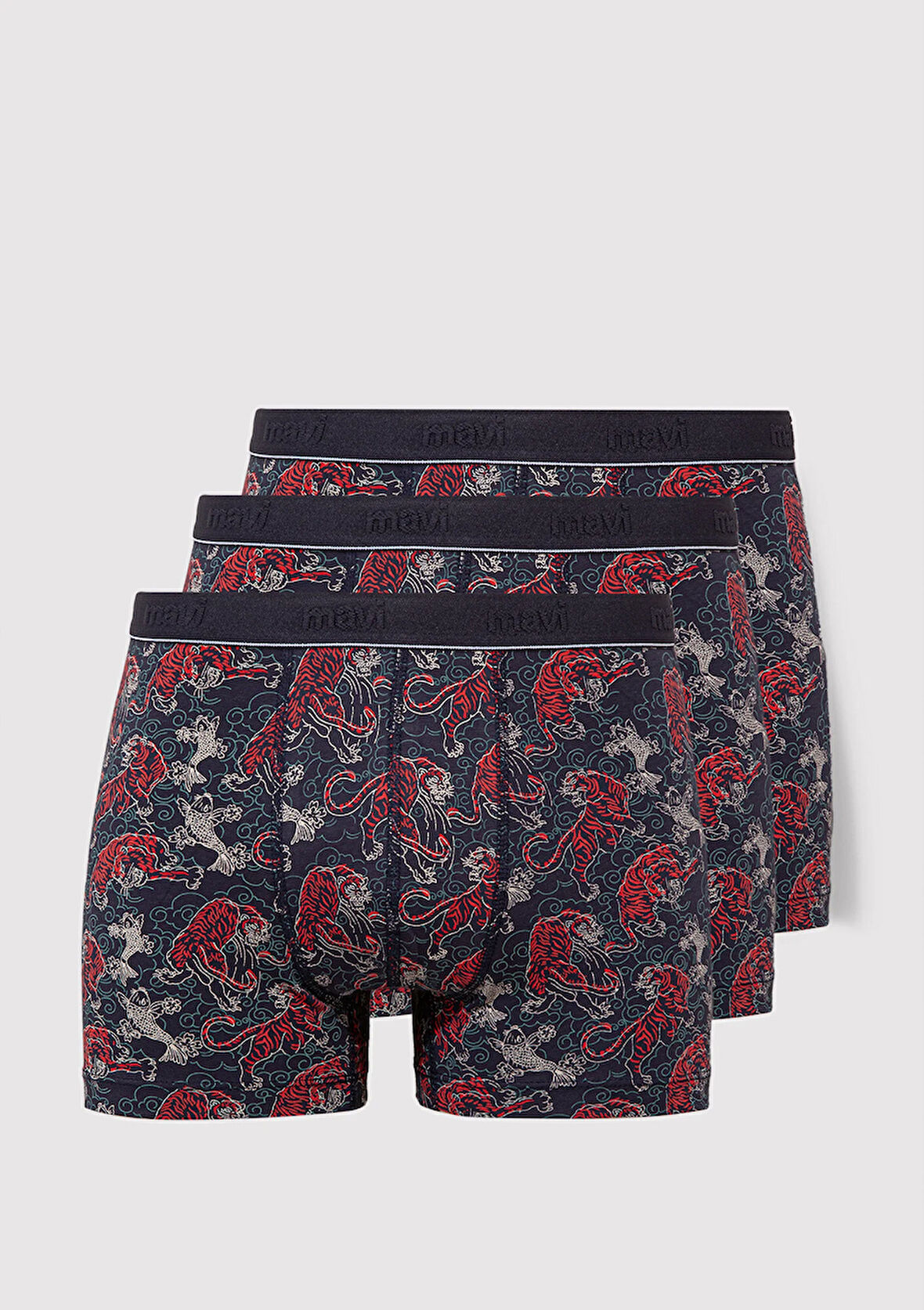 3lü Kaplan Baskılı Lacivert Boxer 0912211-24413