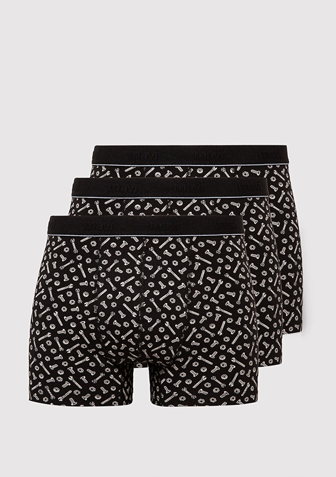 3lü Baskılı Siyah Boxer 0912207-85857