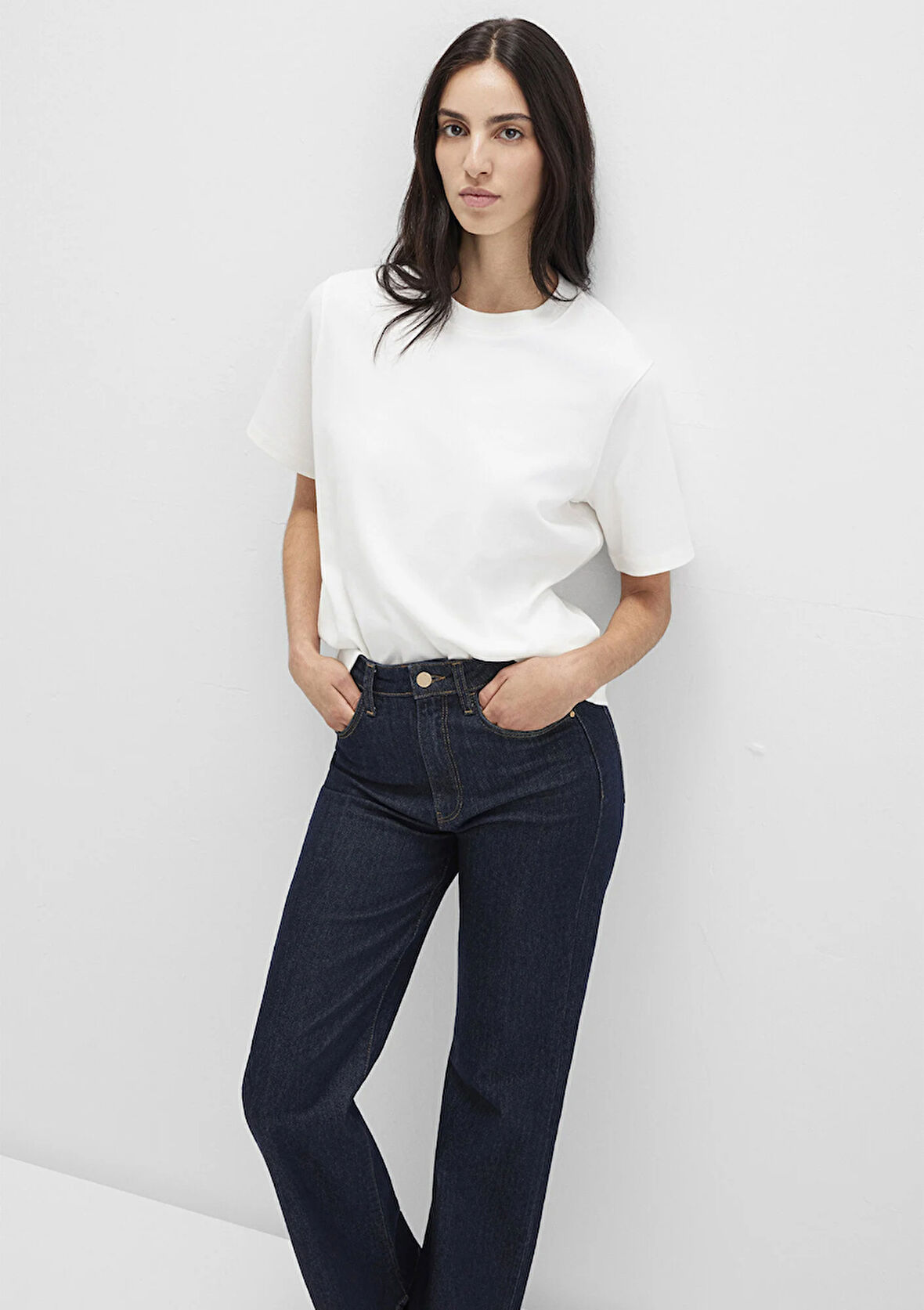 Ekru Basic Tişört 1613820-70057