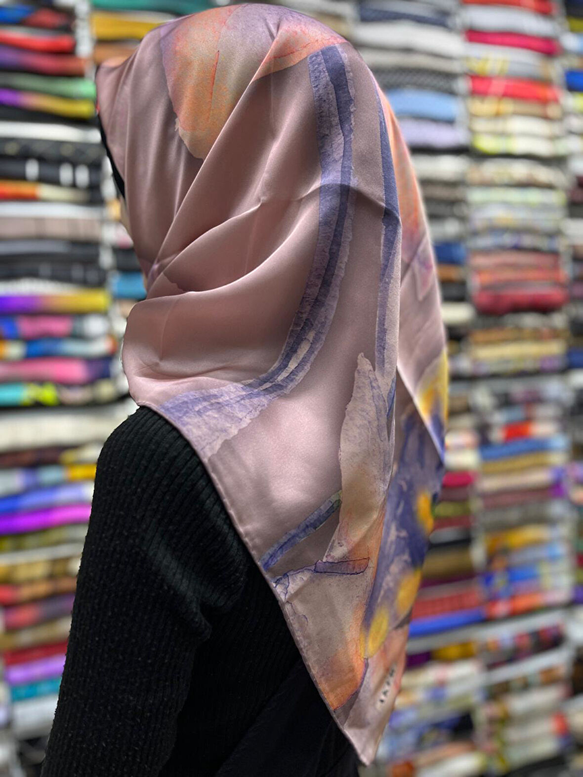 % 100 Saf İpek Sura Eşarp - Sonbahar - Kış  7995701