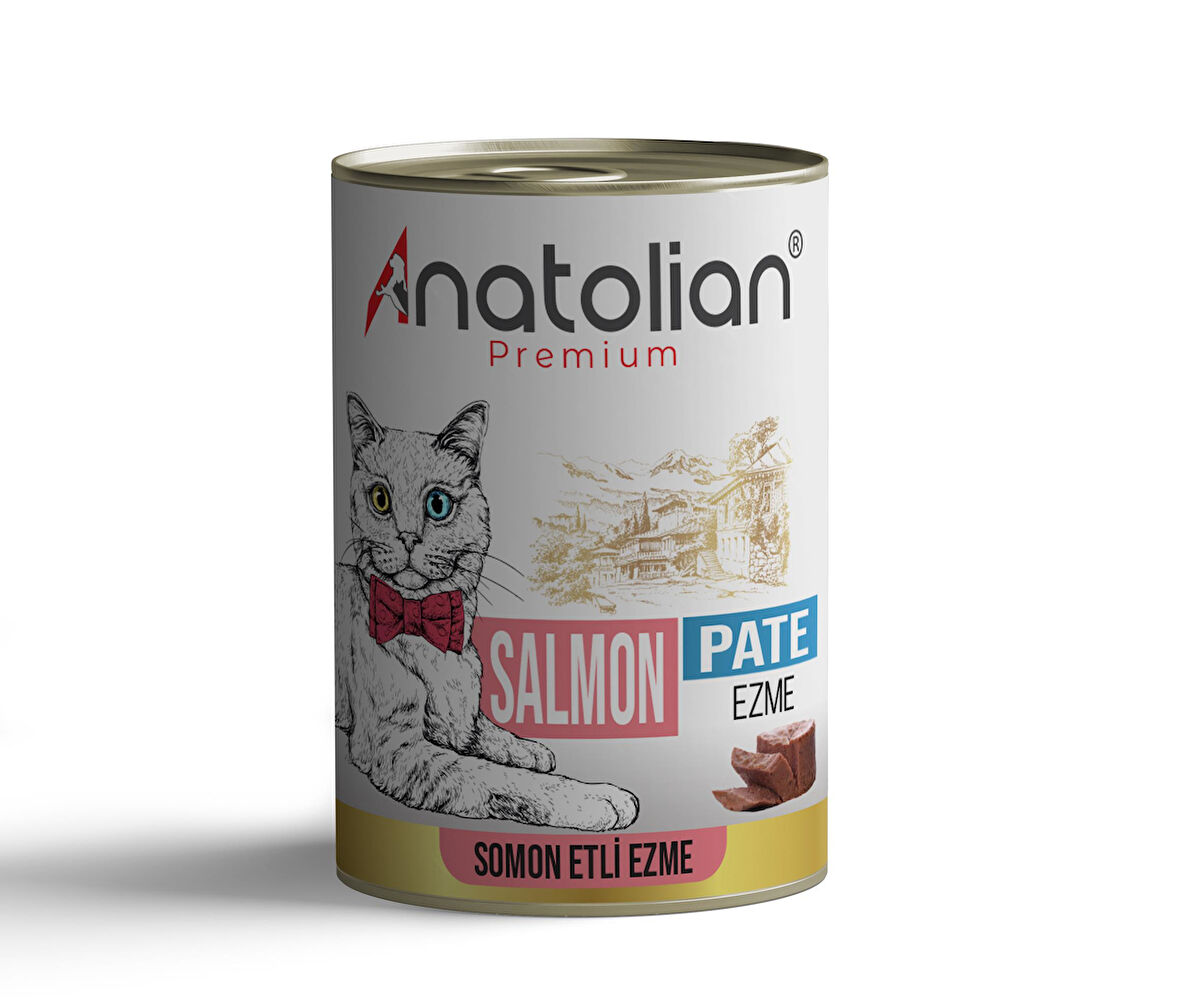 Anatolian Premium Adult Salmon Pate Somonlu Yetişkin Ezme Kedi Konservesi 400 gr 