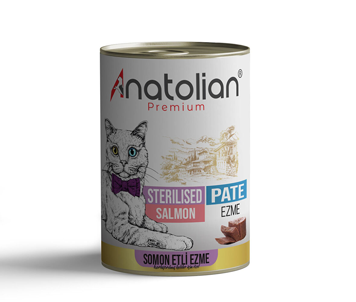 Anatolian Premium Adult Sterilised Salmon Pate Kısır Kedi Ezme Kedi Konservesi 400 gr