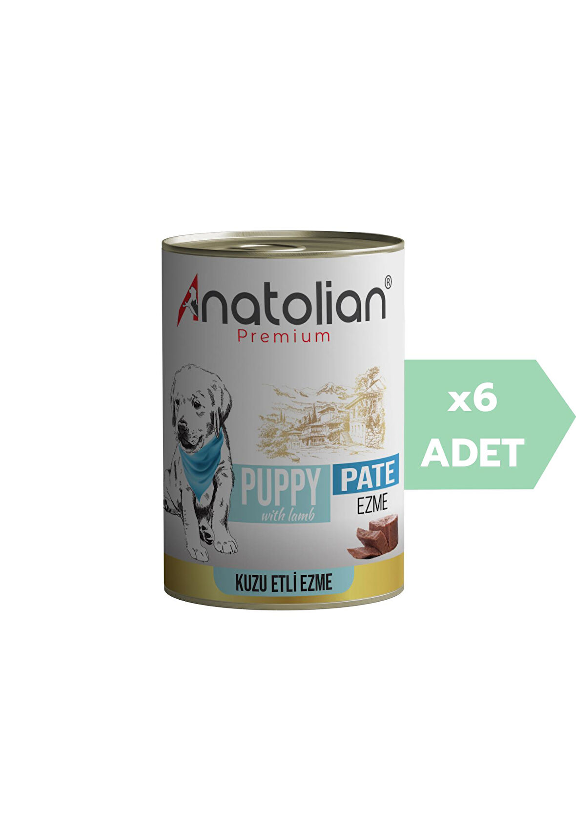 Anatolian Premium Puppy Lamb Pate Kuzulu Ezme yavru köpek konservesi 400 gr x 6 Adet