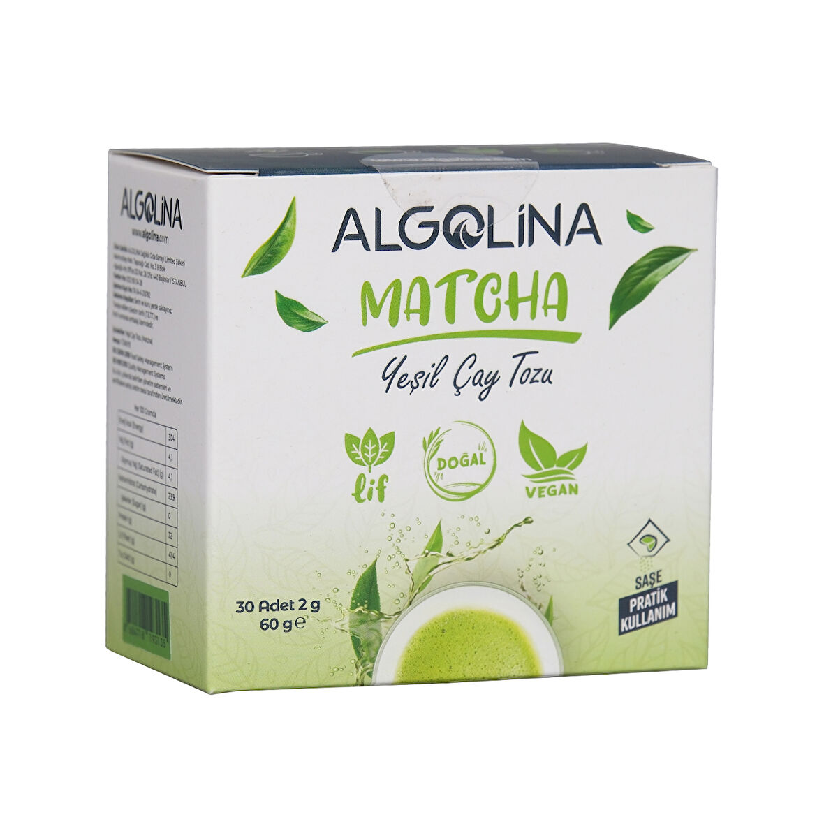 Algolina Matcha Tozu 2 Gr Şase 30 Adet Takviye Edici Gıda