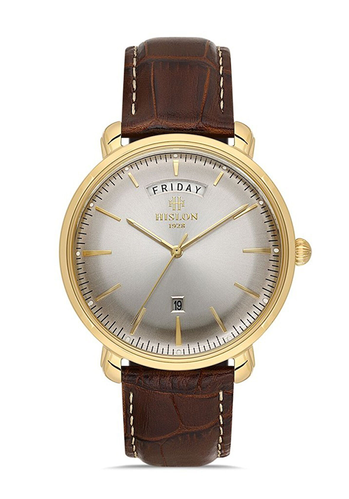 HISLON CL203G-02KG KAHVERENGİ DERİ KORDON ERKEK KOL SAATİ