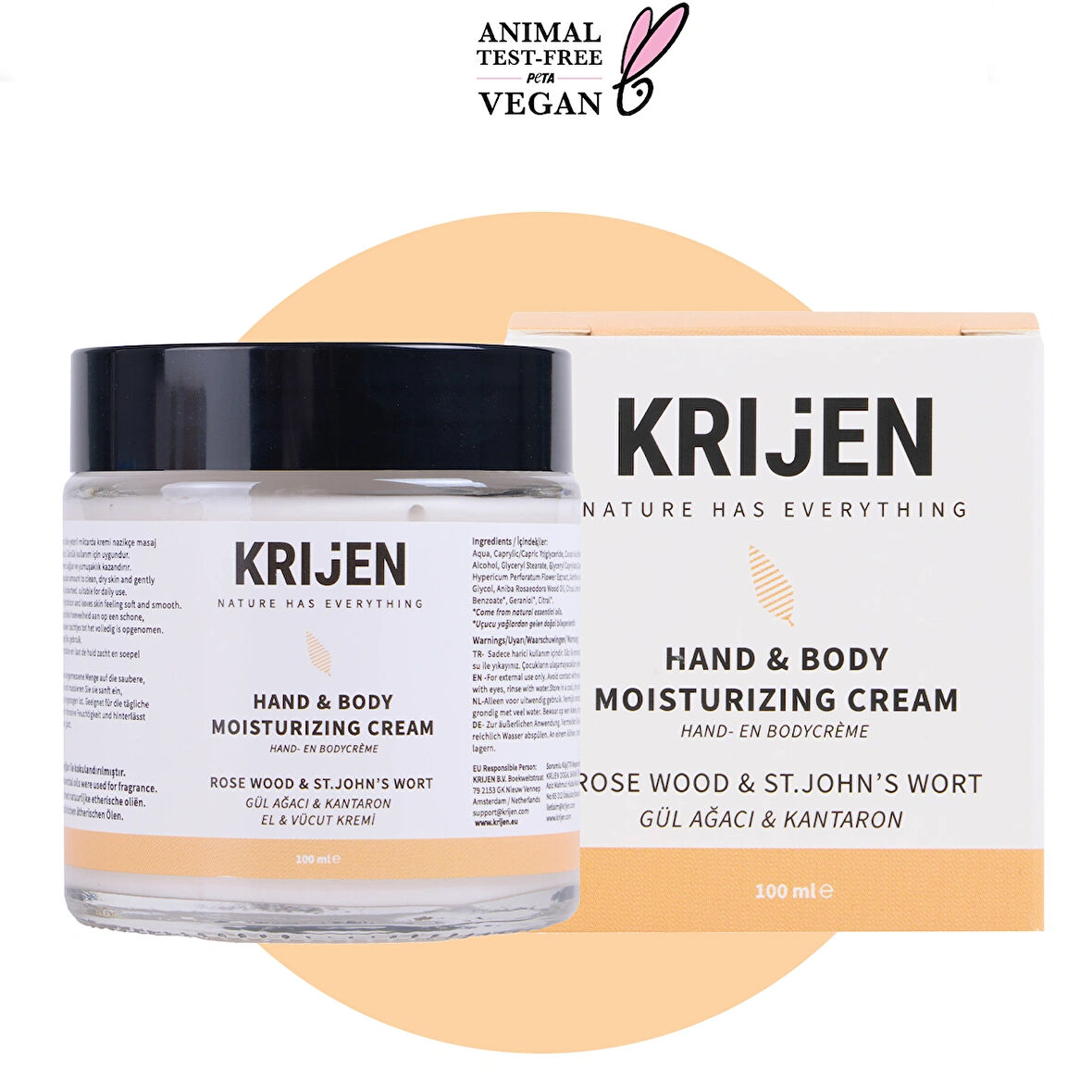 Gül Ağacı & Kantaron El ve Vücut Kremi | E Vitamini + Hindistan Cevizi Yağı + Shea Butter 100 ML