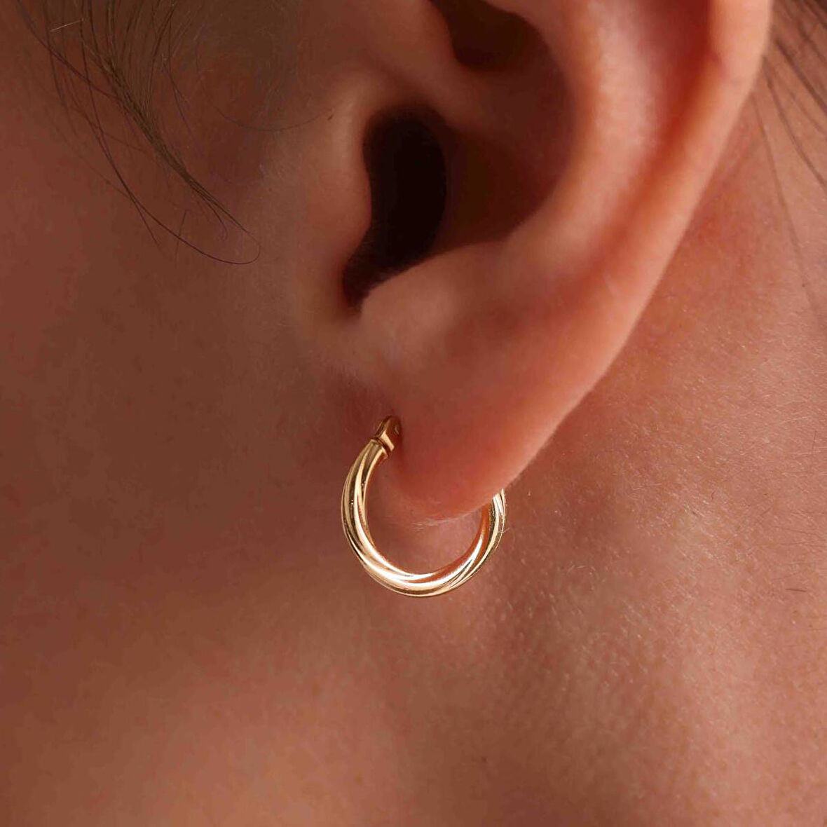 14 Ayar Altın Burgu Küpe