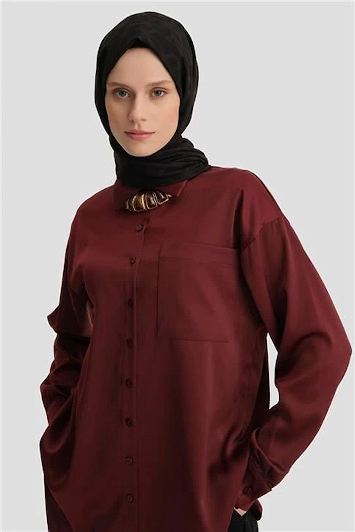 Armine Basic Gömlek 24KD9240 Bordo