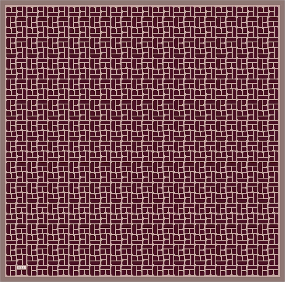 Belli Tivil İpek Eşarp 4062-37 Bordo Karışık Desen 