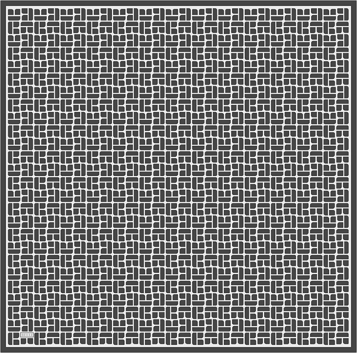 Belli Tivil İpek Eşarp 4062-53 Siyah Karışık Desen 