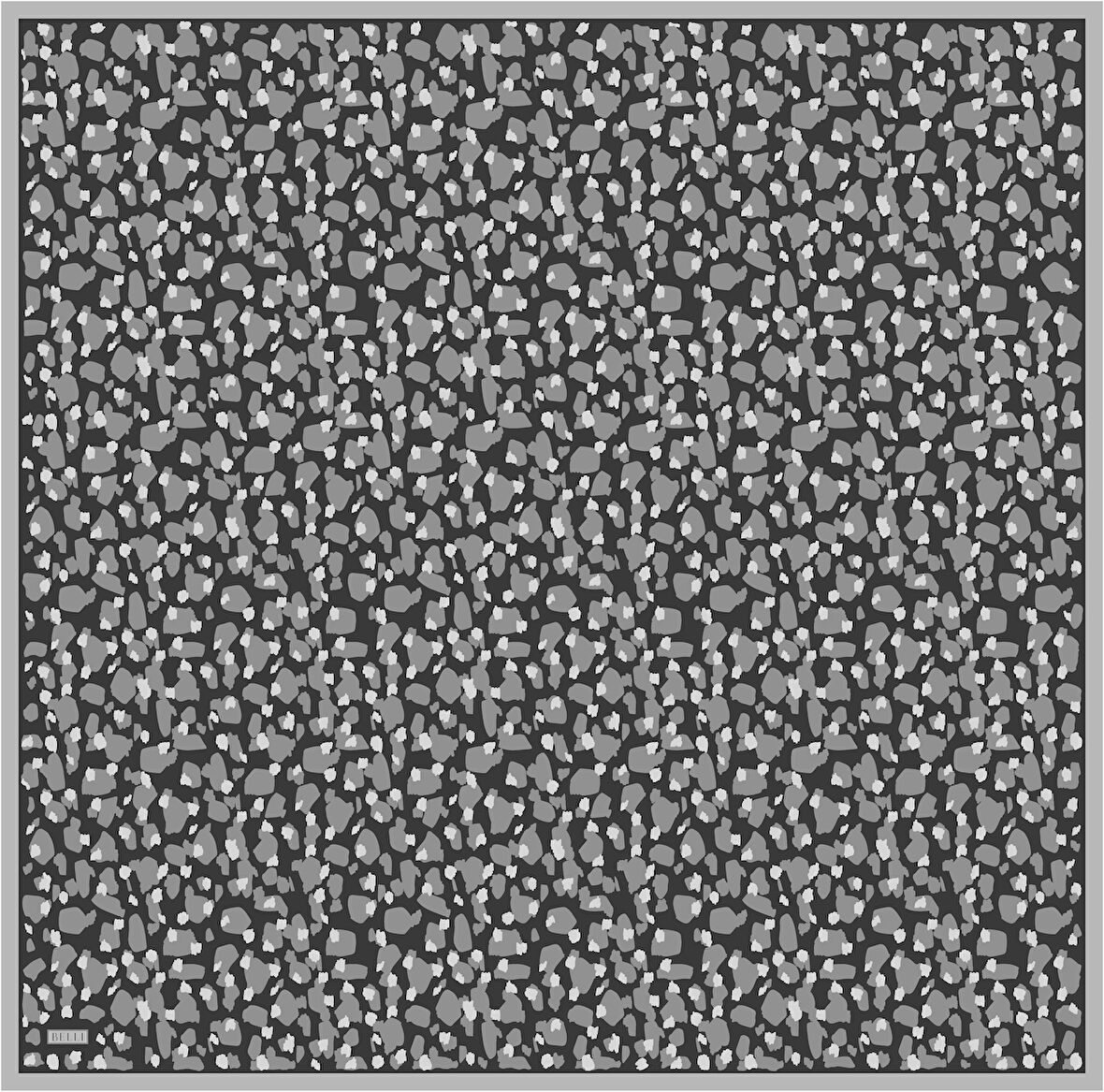 Belli Tivil İpek Eşarp 4042-35 Siyah Karışık Desen 