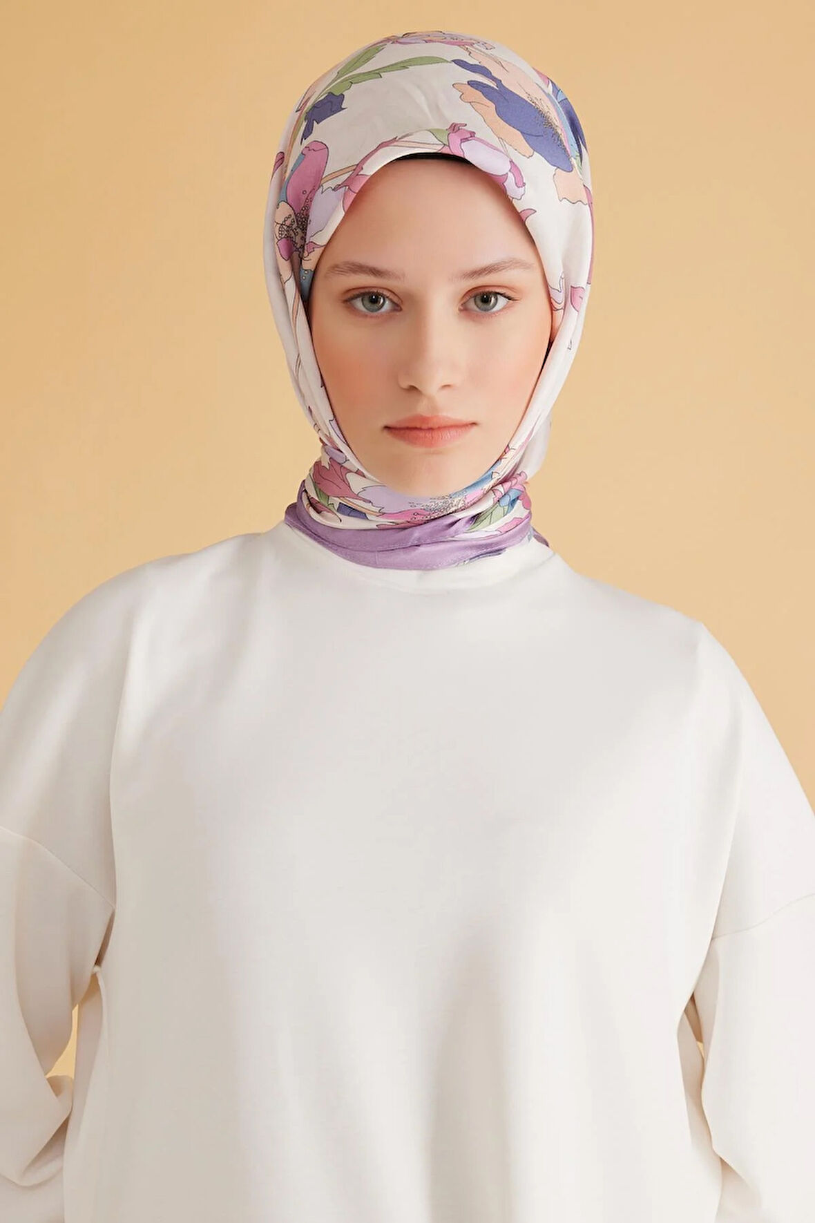 Belli Fresh Pure Eşarp 2-07 Krem Karışık Desen 49987