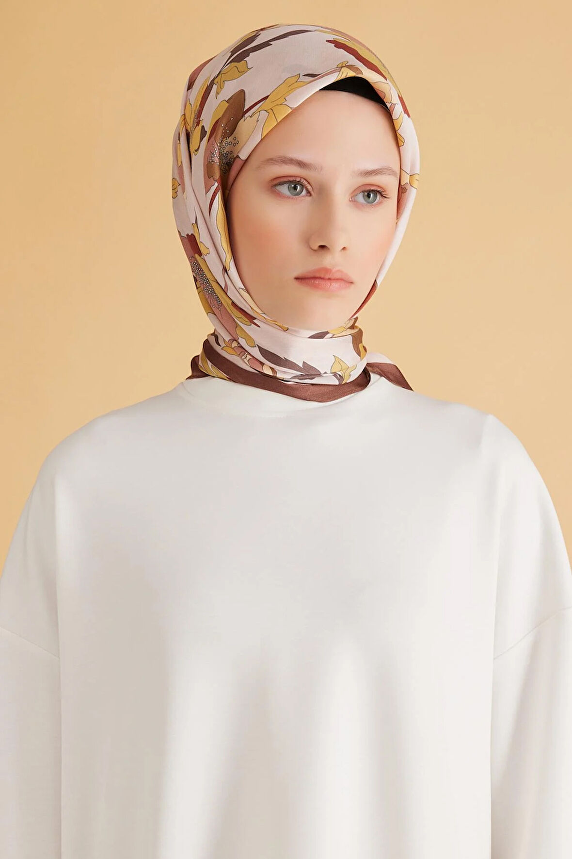 Belli Fresh Pure Eşarp 2-09 Kahverengi Karışık Desen 49989