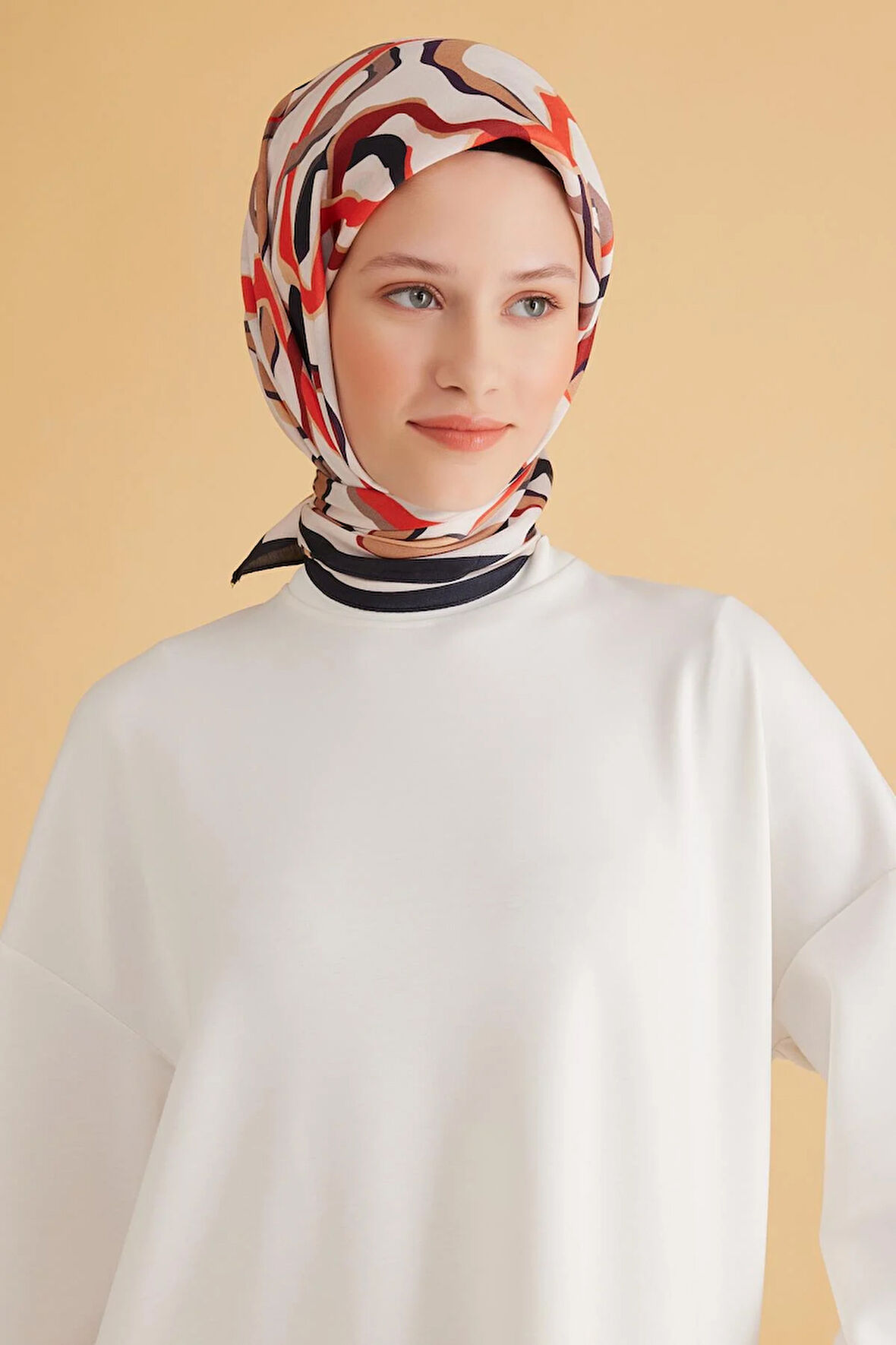 Belli Fresh Pure Eşarp 4-12 Krem Karışık Desen 49974