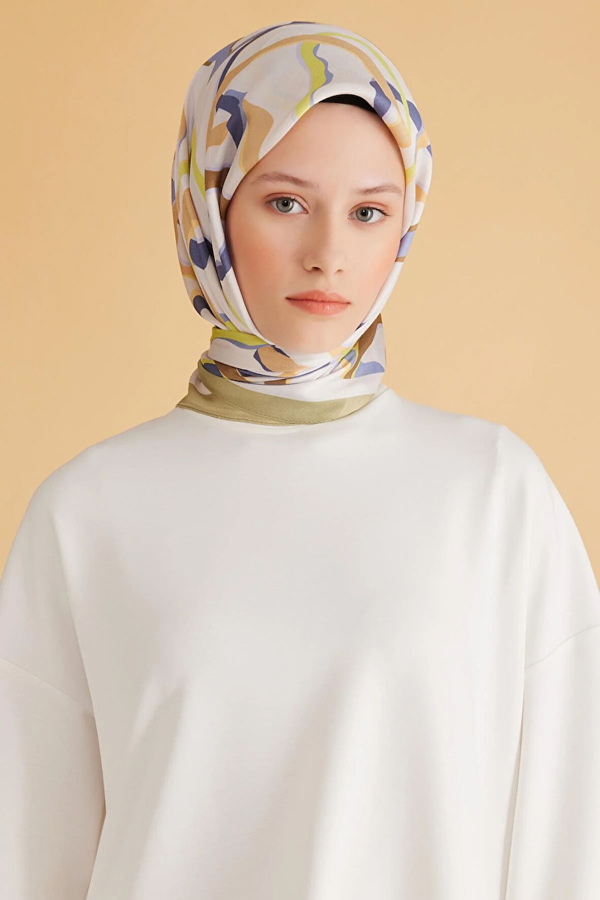 Belli Fresh Pure Eşarp 4-16 Yeşil Karışık Desen 49971