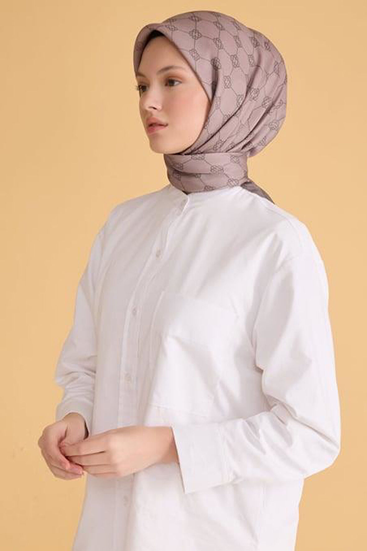 Belli Fresh Pure Eşarp 6 - 31 Koyu Vizon Karışık Desen 49991