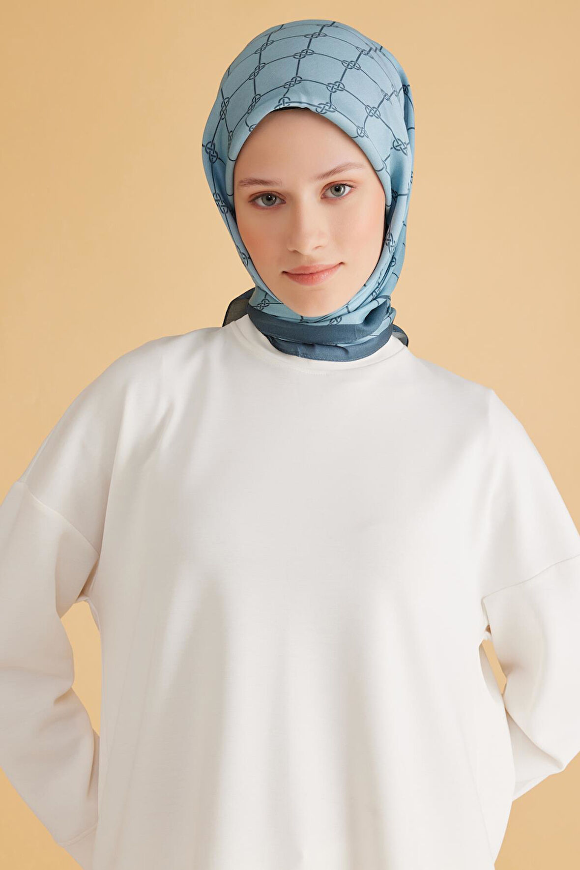 Belli Fresh Pure Eşarp 7-25 Mavi Karışık Desen 49998