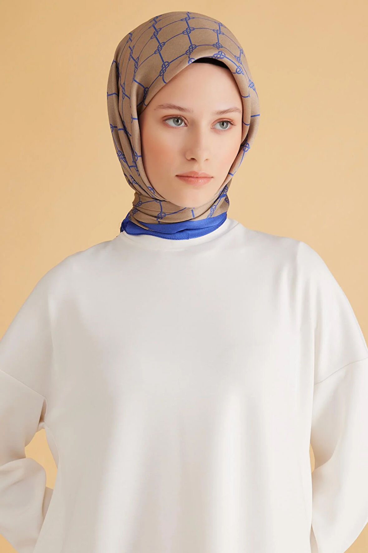 Belli Fresh Pure Eşarp 7-27 Mavi Karışık Desen 49997