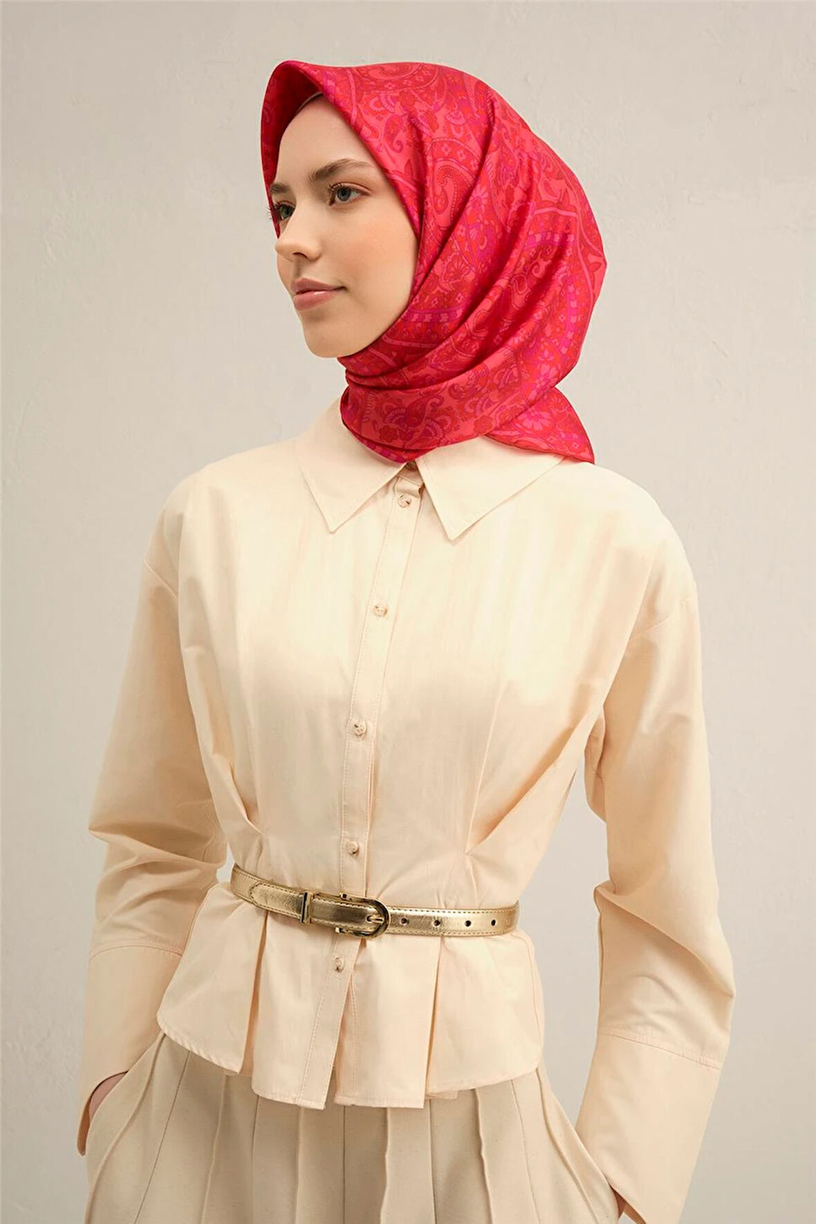 2025  İLKBAHAR - YAZ - DJ SAF İPEK EŞARP 9304D01 ( SURA)-9304