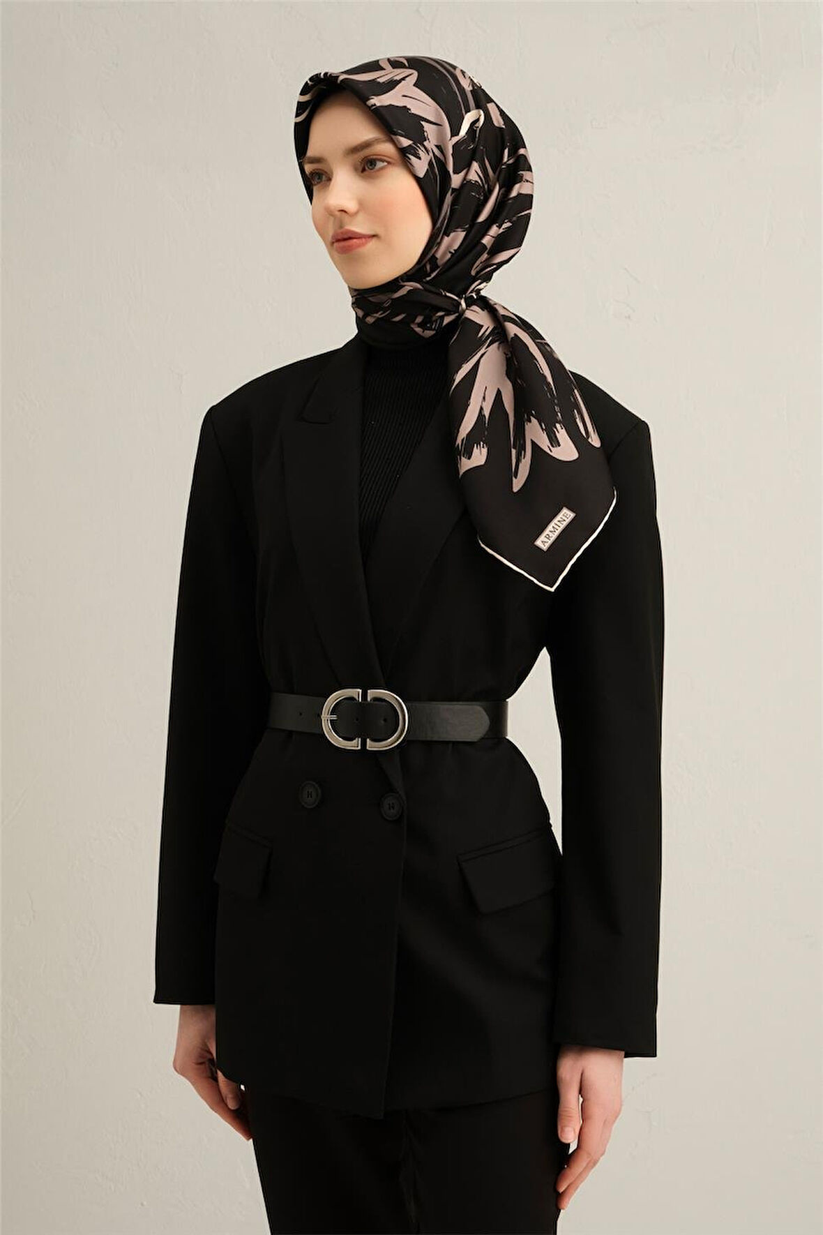 Çiçek Desenli Saf İpek Sura Eşarp 9322D 13