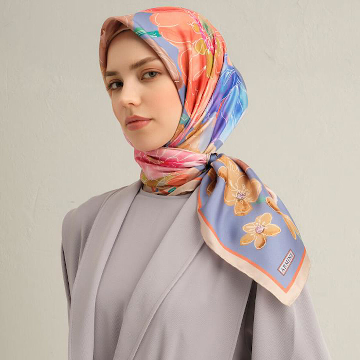 Armine E25YA9318D02 07 Dj Saf İpek Eşarp 9318D (T)
