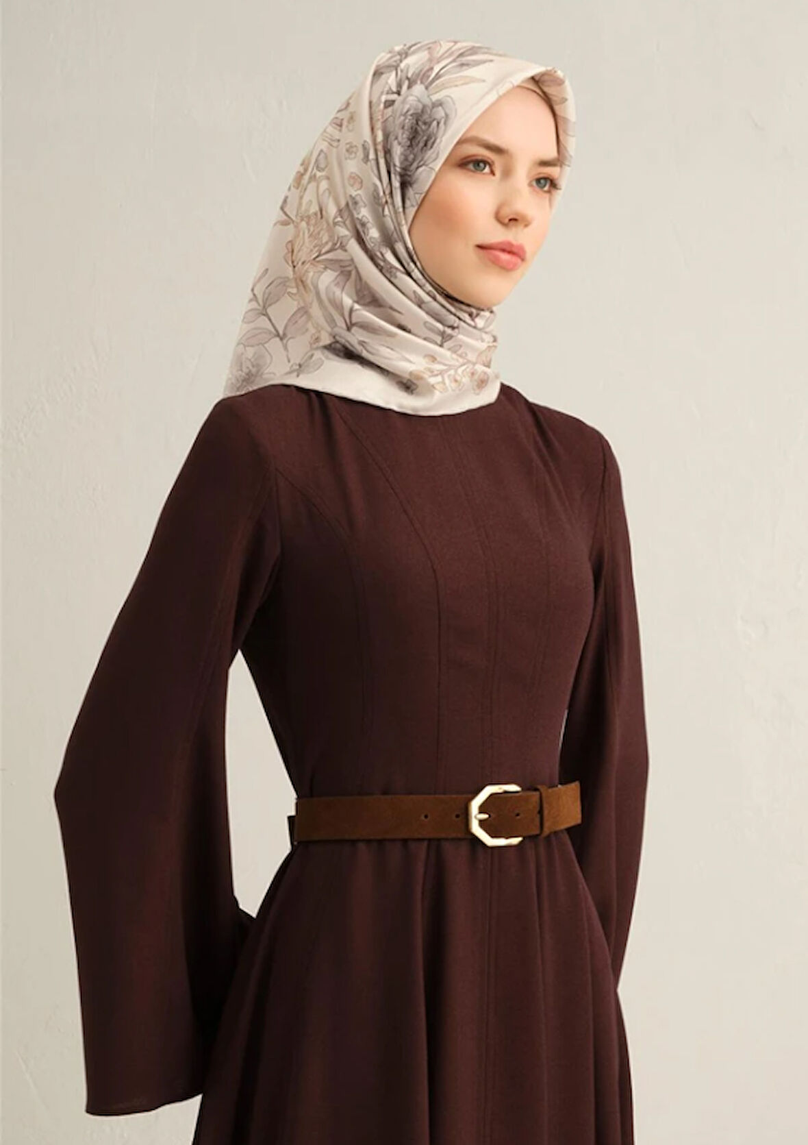 Armine Tivil İpek Eşarp 9347-83 Krem Karışık Desen 