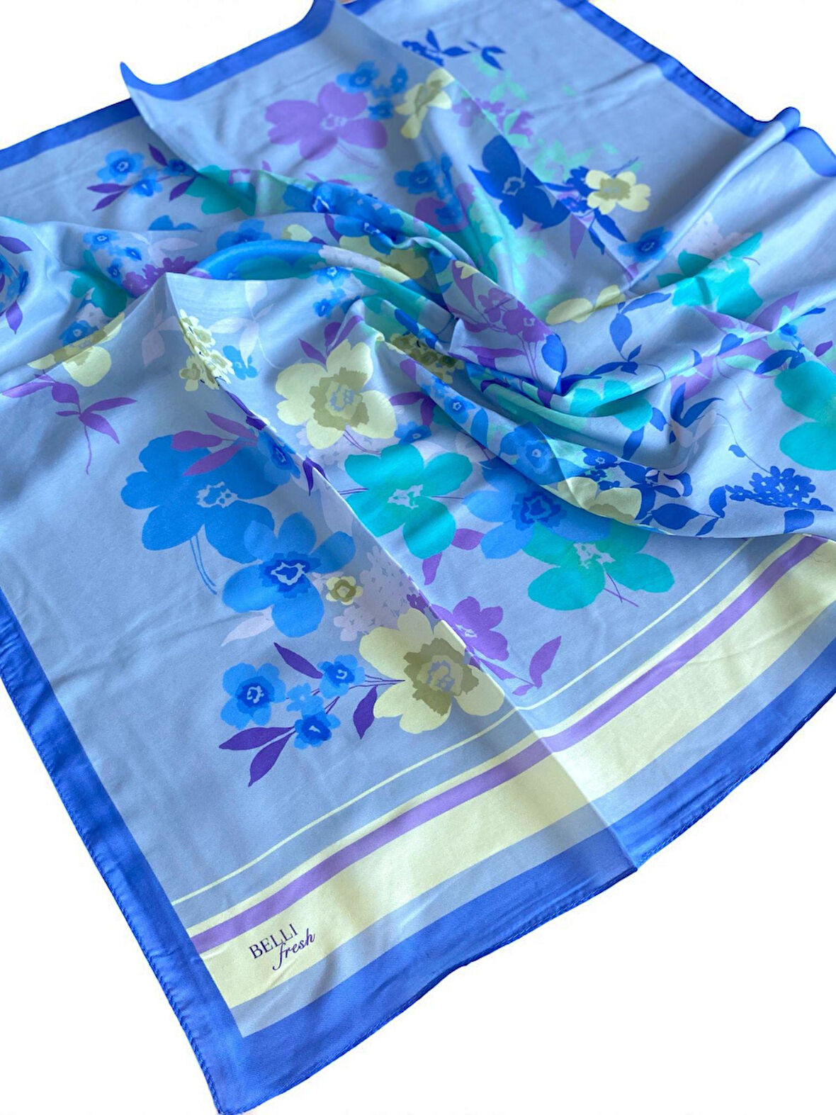 Belli Fresh Nova Eşarp 1011-13 Mavi Karışık Desen 49750