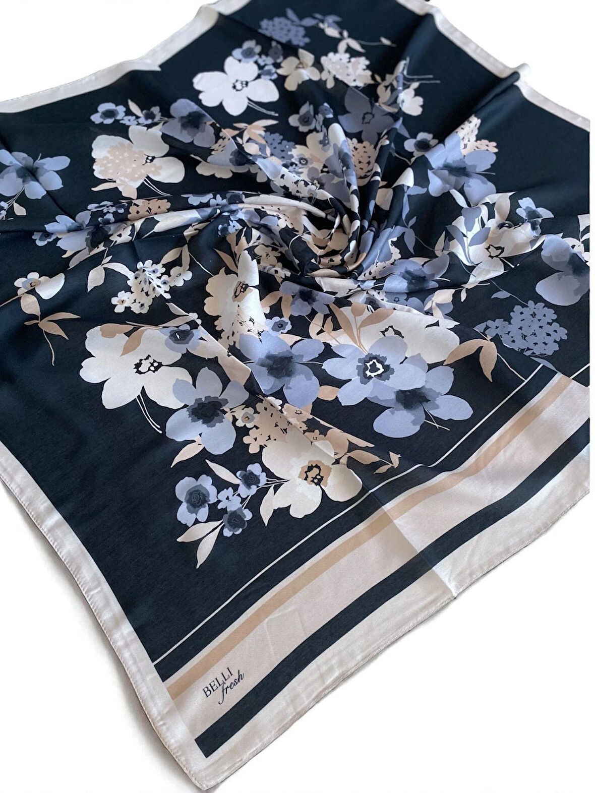 Belli Fresh Nova Eşarp 1011-14 Siyah Karışık Desen 49755