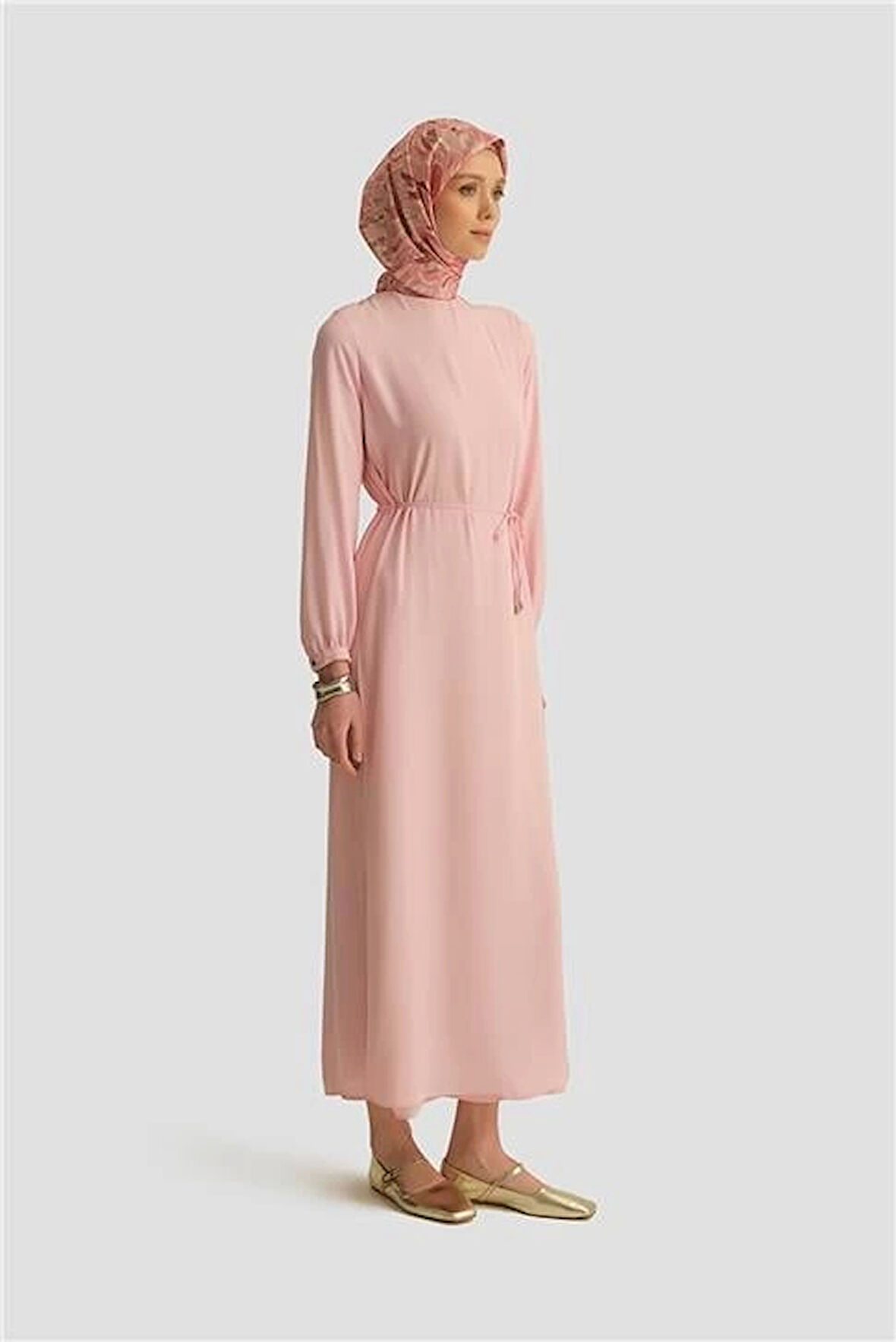 Armine İp Kemerli Elbise 25YT927 Rose