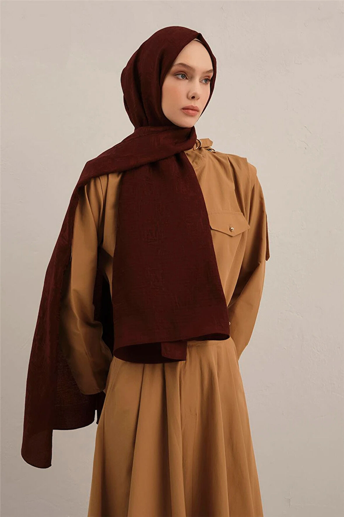 Lyocell Naia Kare Monogram Şal 6