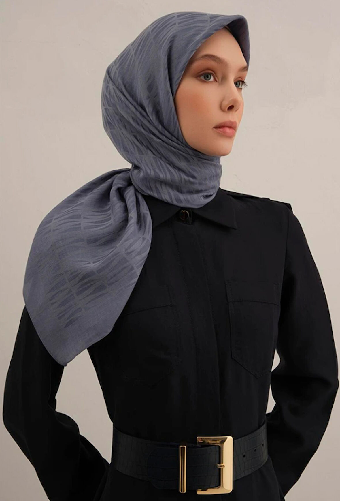 Armine Lyocell Eşarp 3-26  Açık Mavi Desenli 47341