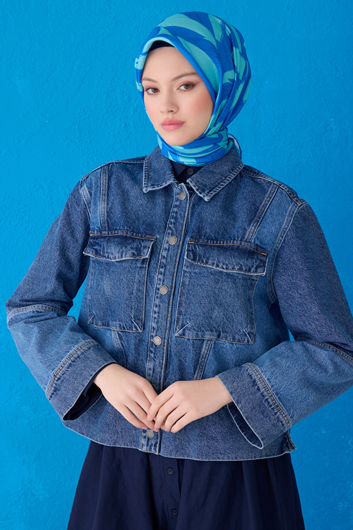 Saf İpek Eşarp 4123D (Twill İpek) -54