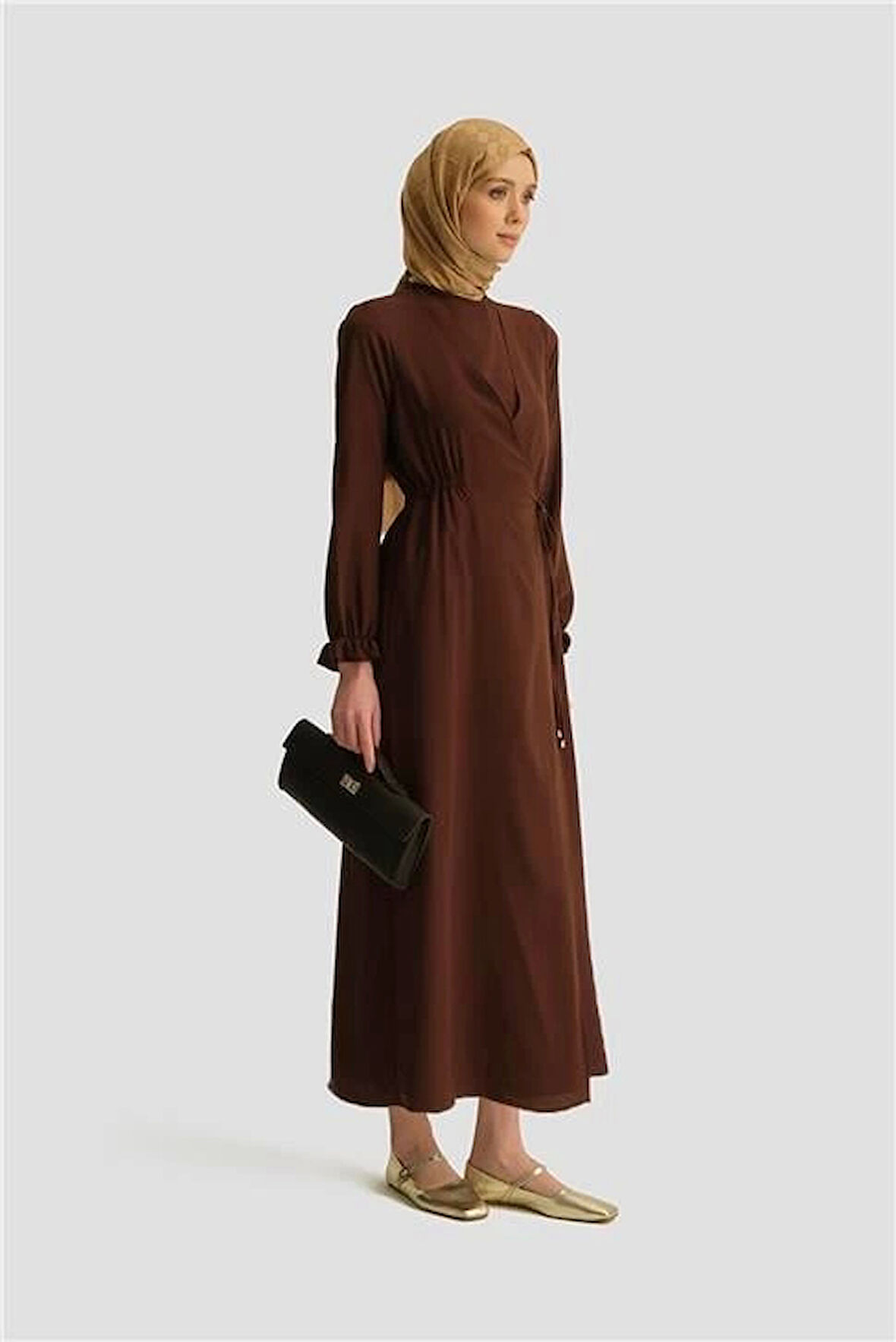 Armine Anvelop Elbise 25YH9230 Açık Kahve