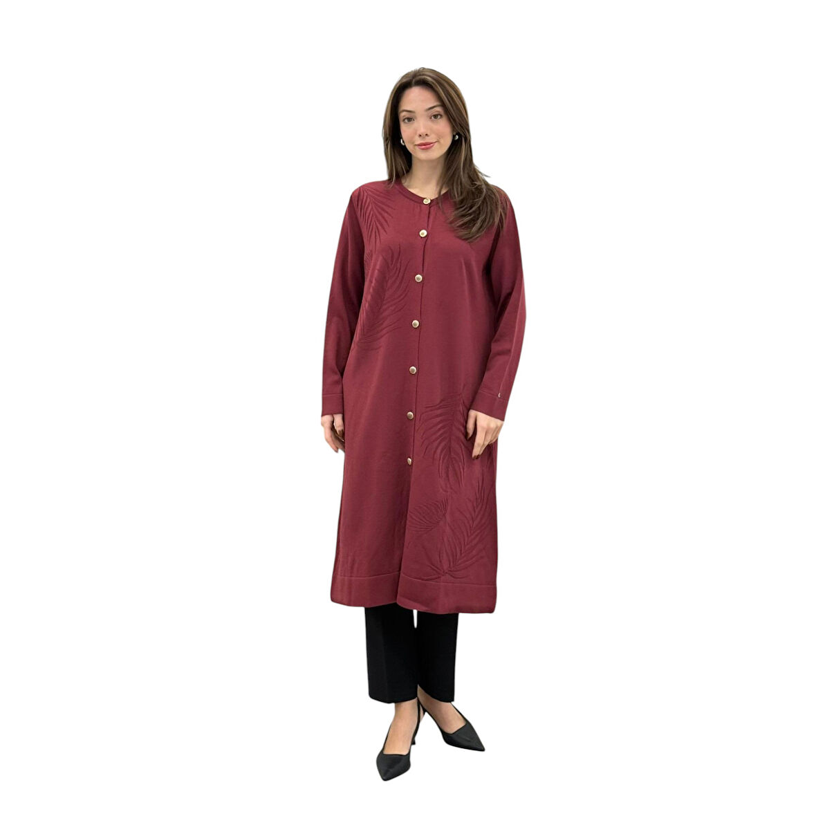 Kadın Yaprak Desenli Tunik 25YTD4132