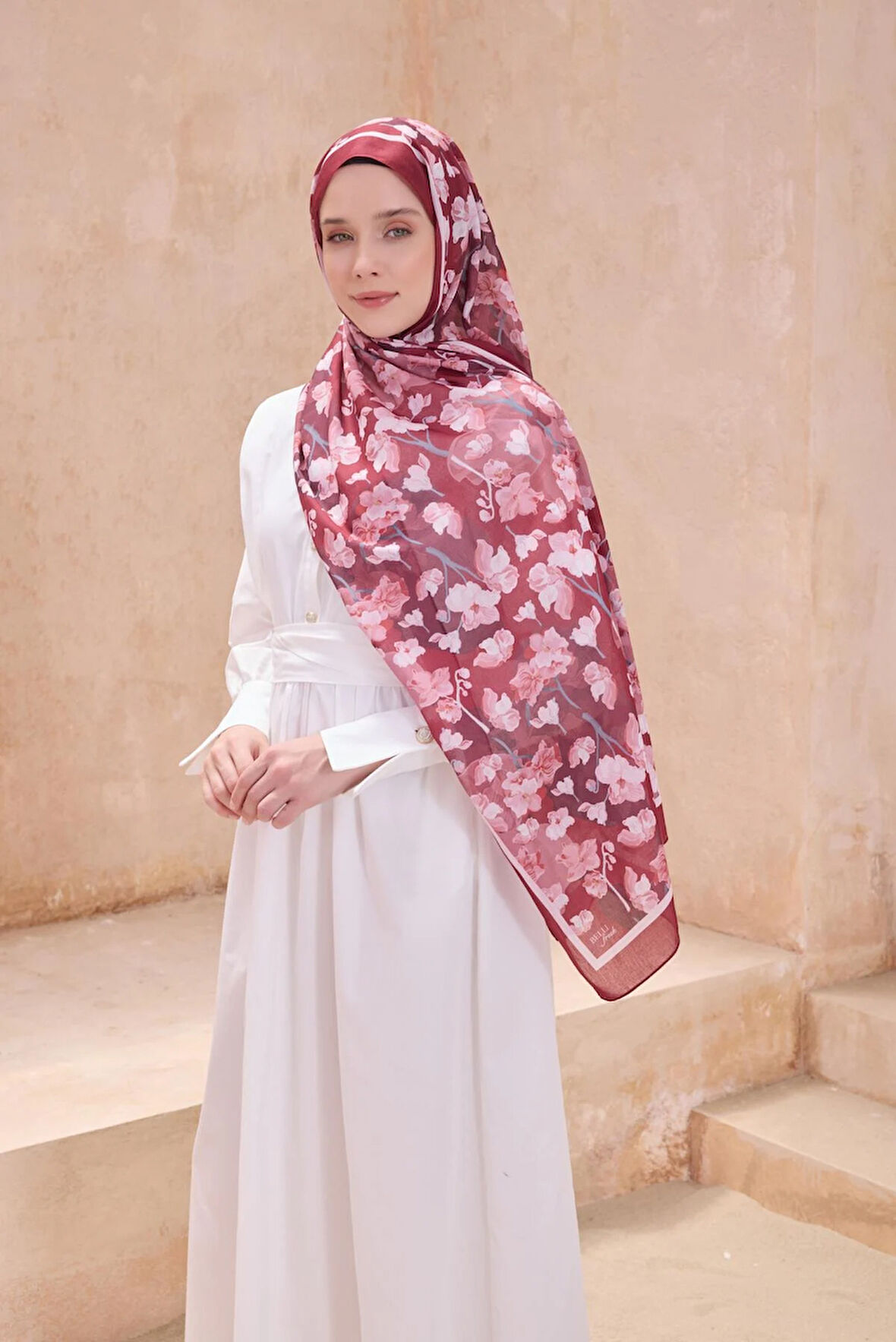 Belli Fresh Tela Şal 4-05 Bordo Karışık Desen 49710