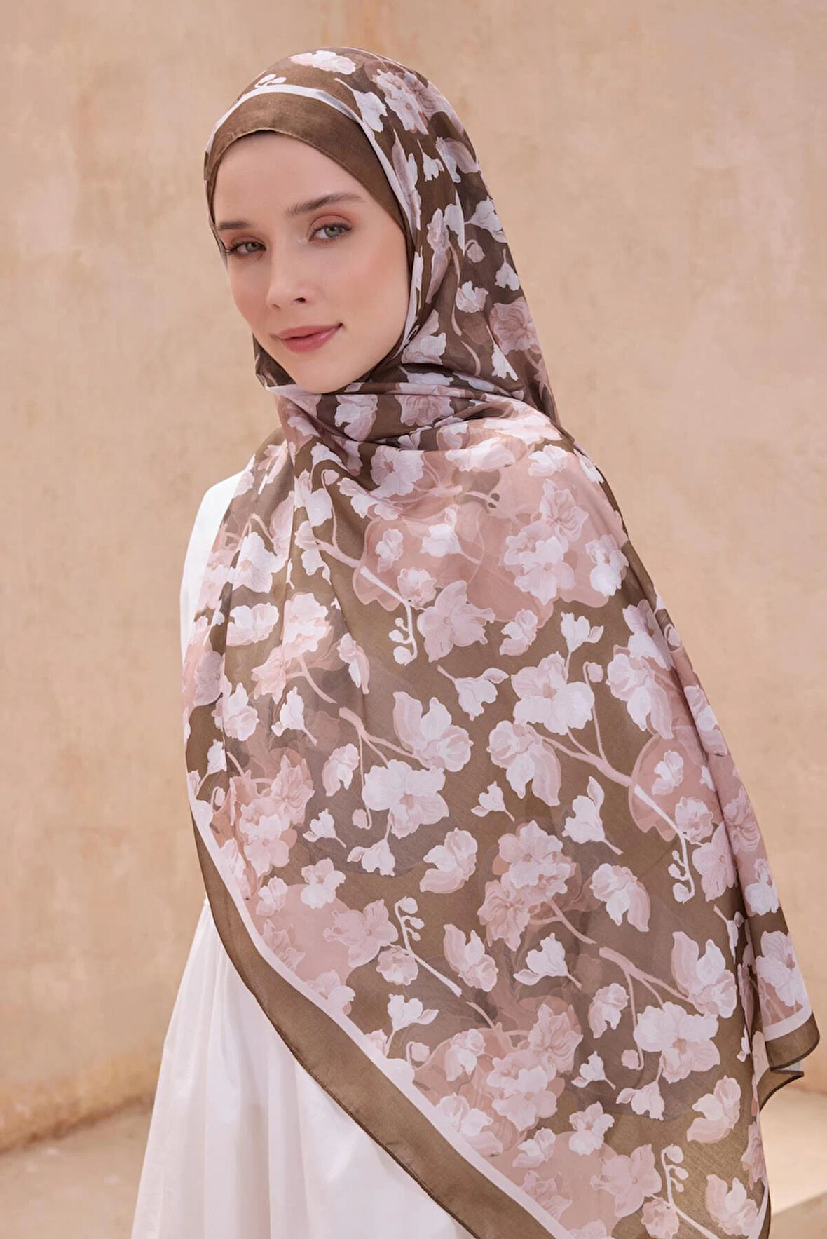 Belli Fresh Tela Şal 4-16 Kahverengi Karışık Desen 49718